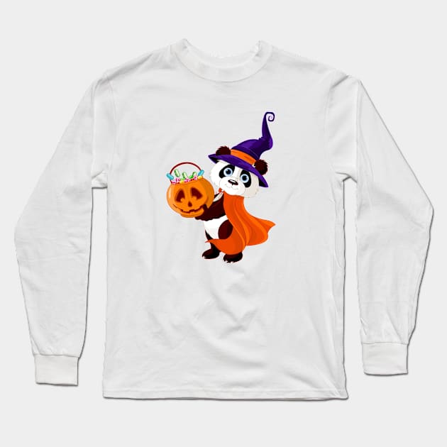 Panda Halloween Costume Long Sleeve T-Shirt by JuanesArtShop